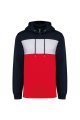 Heren Hoodie driekleurig kariban K4016 NAVY-WHITE-RED